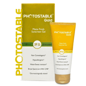 Photostable Gold Matte Finish Sunscreen Gel